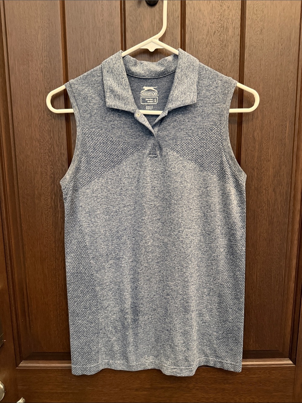 Slazenger Sleeveless Heathered Navy Polo Tank